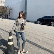 One Sanliang Pin small man winter with high Korean version of loose mohair sweater womens white pullover sweater