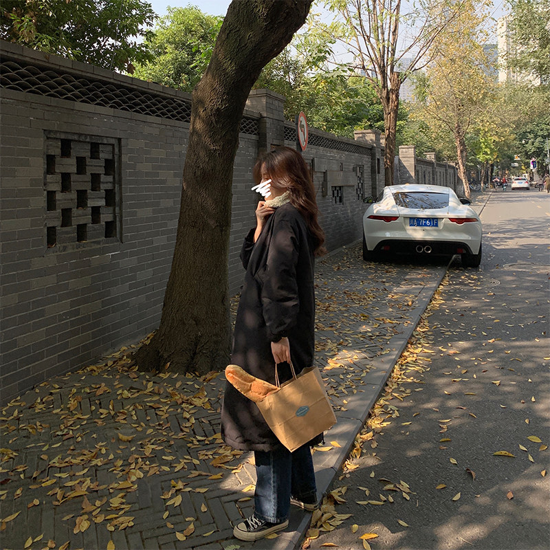 13 liangpin small 2021 new parker white duck down jacket Korean version long version all-match jacket 150 women