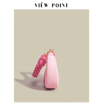 CHEAINGKEILH 2024 spring and summer woven armpit bag pink crescent saddle bag crossbody bag pet backpack