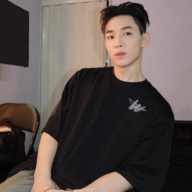 Li Xianhua's Same Style We11Done Track Niche Trendy Brand American Summer Men's Couple Black Short-Sleeved T-Shirt