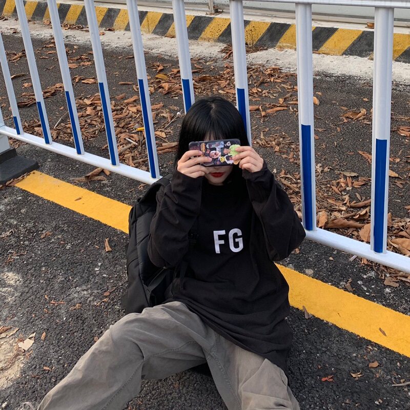 FOG FEAR OF GOD FG rich and small crowd tide brand American high street loose couple bottoming shirt long-sleeved sweater