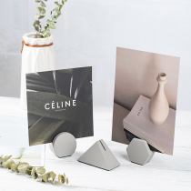 Cement Photo Poo Signature Card Holder Business Card Table Card Placing Rack Seat Show Rack Name Plate Clip Box Foreground