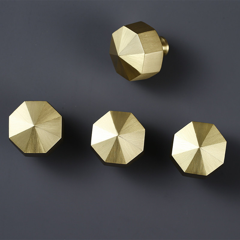 Copper Nordic light luxury brass pure copper drawer handle single hole gold overall cabinet Wardrobe door handle Cabinet door metal