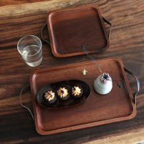 Creative retro style Bull Leather Handle Rectangular Hotel Meals Dish of Siusi