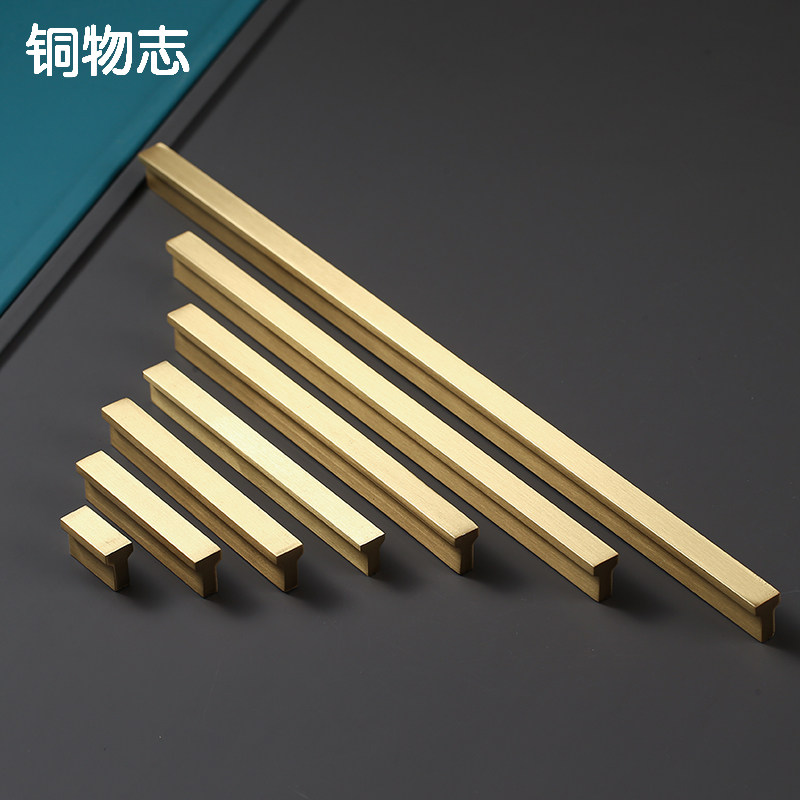 Copper gold cabinet whole cabinet drawer wardrobe cabinet door brass pure copper handle light luxury custom metal extension