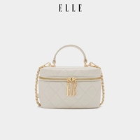 ELLE Кожаная барсетка с ромбовидным узором, маленькая косметичка, сумка через плечо, воловья кожа