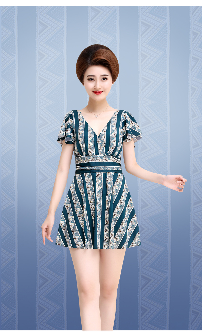 Đồ bơi trung niên và già, mẹ nữ, suối nước nóng, váy một mảnh bảo thủ, góc phẳng, bụng, thon, trung, áo tắm cỡ lớn đồ tắm