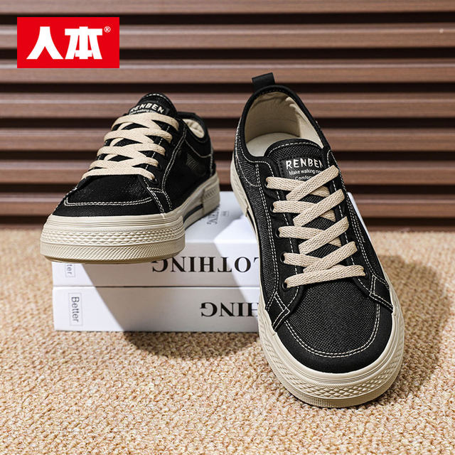 ເກີບຜູ້ຊາຍ Renben mesh breathable canvas shoes 2024 summer thin mesh shoes men trendy retro casual sneakers