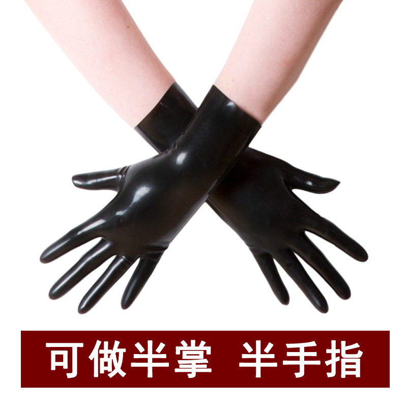 coco latex gloves one-time molding latex short gloves men and women sexy training fisting gloves can do half finger