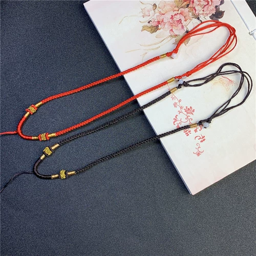 Плетеное ожерелье из шнура ручной работы, подвеска, изысканный изумрудный золотой ремешок подходит для мужчин и женщин из нефрита