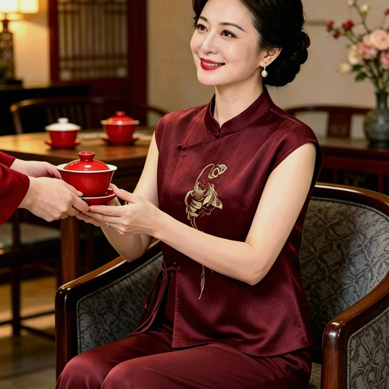 May Wedding Dress for Mother, Summer Red Pants Suit, 2026 New Model, Suitable for Mother-In-Law, Can Be Worn at Wedding Banquets and in Daily Life May Wedding Dress for Mother, Summer Red Pants Suit, 2026 New Model, Suitable for Mother-In-Law, Can Be Worn at Wedding Banquets and in Daily Life