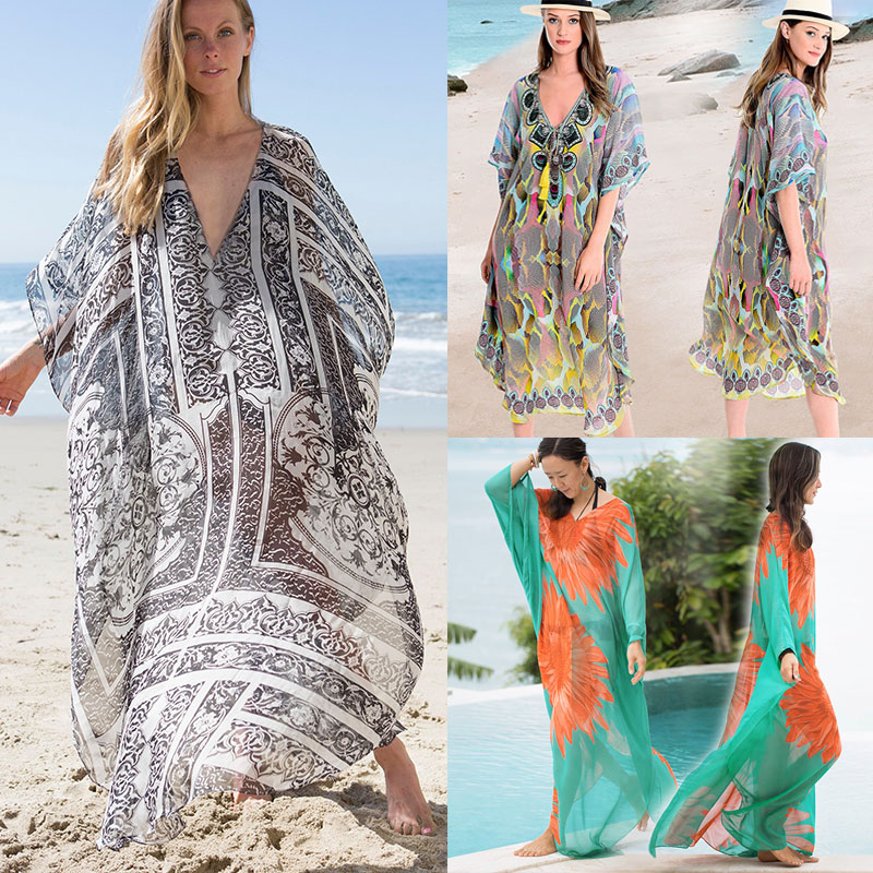 Snow Spinz loose, large-yard long sunscreen suit beach cover swimsuit bikini to beach holiday dress