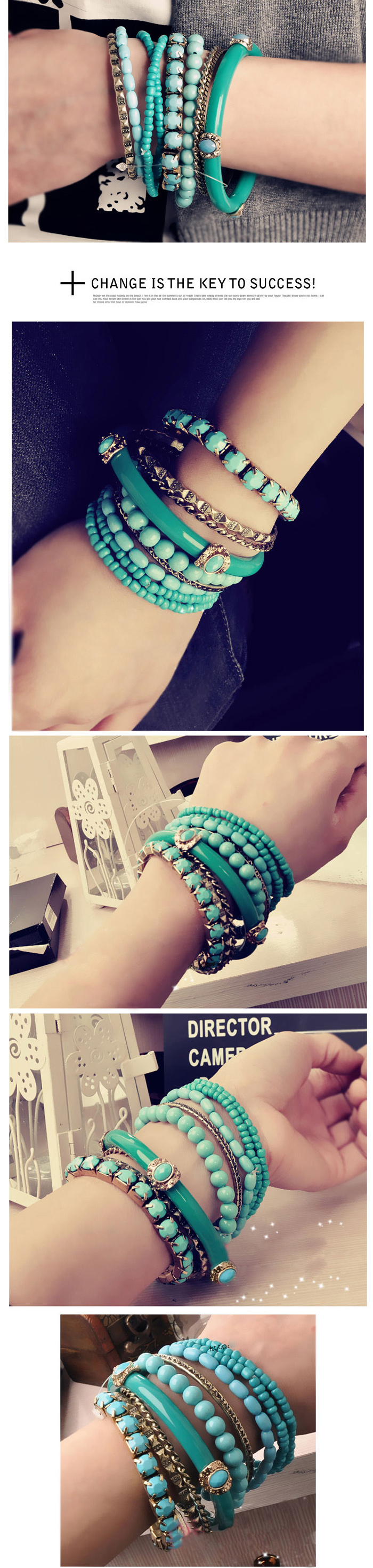 Alloy Bohemia Geometric bracelet(red) NHXW0160-red