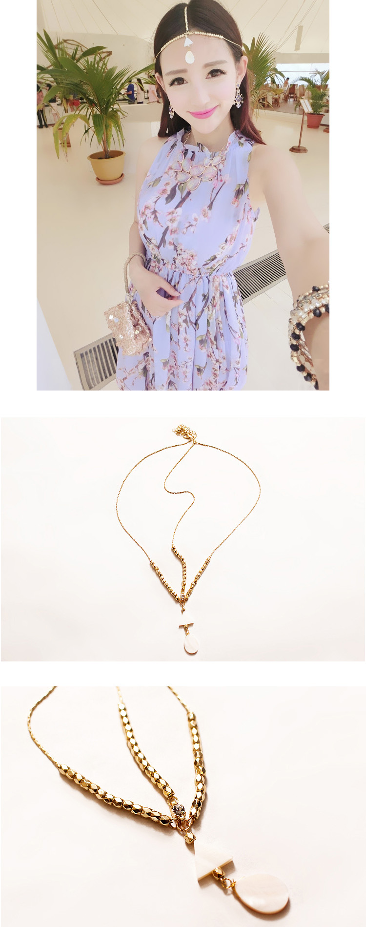 Alloy Fashion Geometric Hair accessories(White shells) NHXW0062-White shells