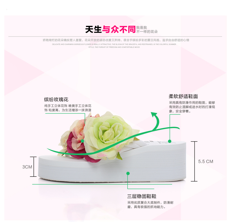 Plastic Fashionflip flop(Flower white -36) NHXW0183-Flower white -36