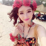 Ободок, аксессуар для волос, браслет, пляжное платье, стиль бохо, в цветочек