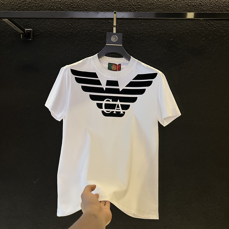 2026 New Trendy Pure Cotton T-Shirt with Letter Print Eagle Design, Summer Short-Sleeve Loose Fit Men's American Style High-Quality T-Shirt