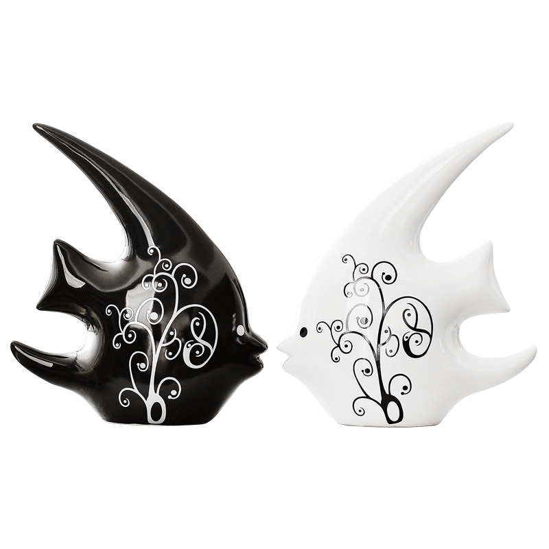 Fashion lovers swan, contracted Fashion home decoration ceramic crafts wine silver black swan, furnishing articles