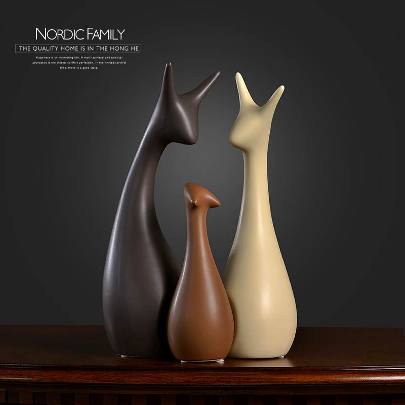 Nordic three deer furnishing articles household act the role ofing is tasted creative living room TV cabinet desktop ceramic decoration decoration gifts