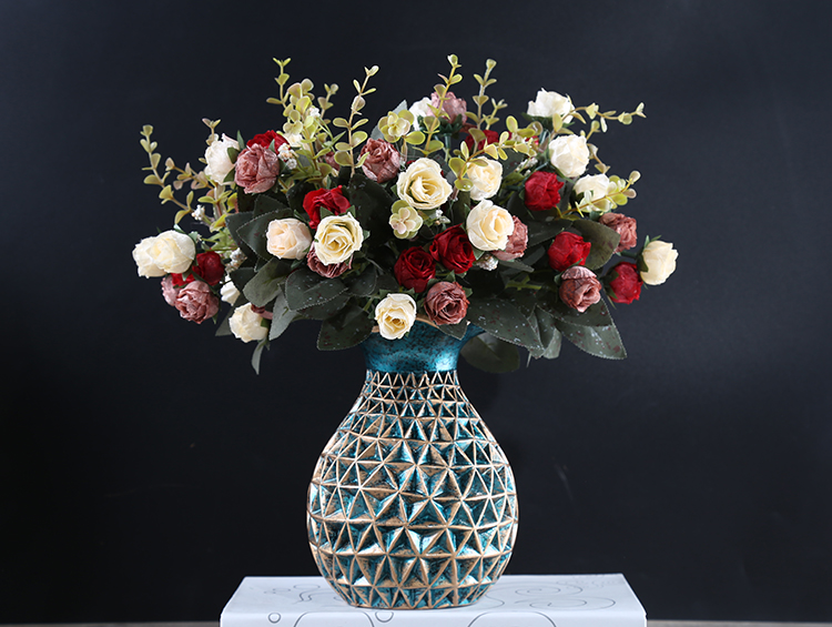 European vase sitting room dry flower arranging flowers ceramic furnishing articles American bedroom table household light key-2 luxury decoration