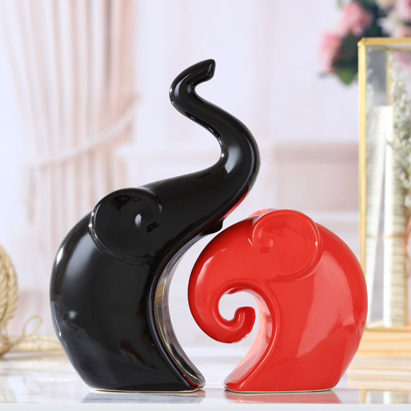 Creative home sitting room ark adornment TV ark place I and contracted porch bookcase elephant ceramics handicraft