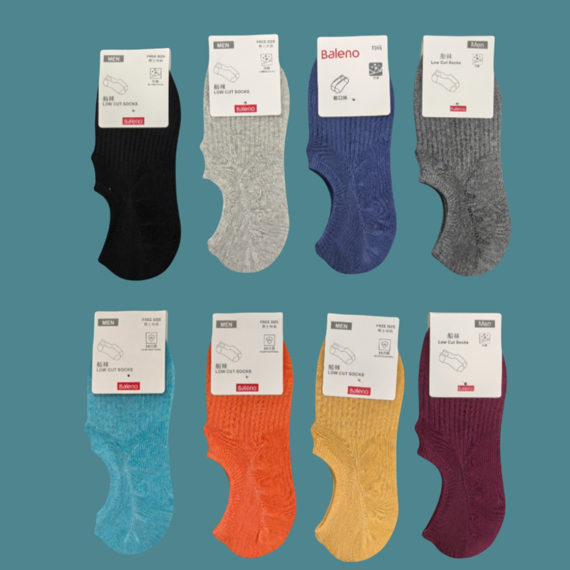 Balen Premium Baleno Men's No-Show Socks, Odor-Resistant Short Tube Invisible Socks, Silicone Non-Slip Boat Socks, All-Season Socks, Boat Socks