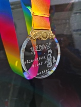 High-end crystal trophy custom-made medals five-pointed star thumb blue football authorized metal Trophy