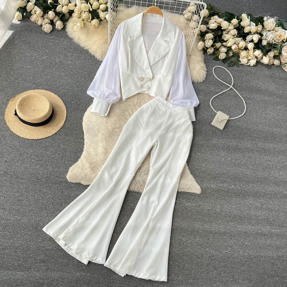 Women's Sets Autumn Solid Coat Casual High Waist Two Piece Set Jogging