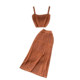 Sweet and spicy style fashion hollow camisole women's short outerwear knitted two-piece suit high waist slit skirt summer