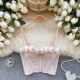 Design bra niche rose three-dimensional flower tube top corset camisole women's inner wear fashionable outer top