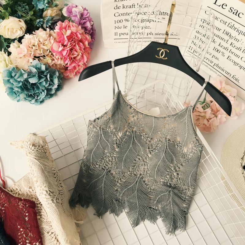 Thương hiệu Tide Thái Lan 2018 hè mới hòa tan nước ren rỗng màu hit cổ chữ V đa năng gợi cảm thời trang nữ