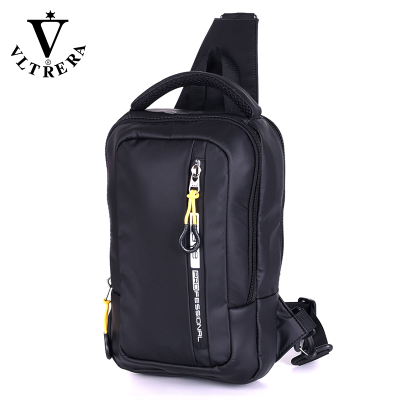 Male chest bag multifunction single shoulder inclined satchel handbag portable leisure small bag flat plate large capacity waterproof canvas chest front bag