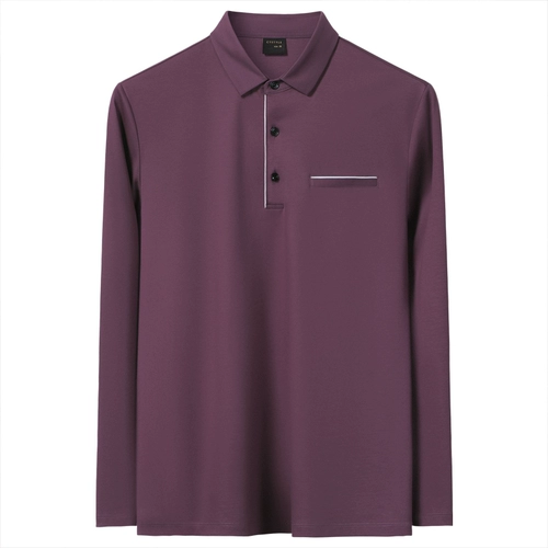 Трендовый универсальный хлопковый лонгслив, элитная футболка polo для отдыха, облегающий крой