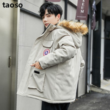 【TAOSO】新款外套连帽工装羽绒棉服男