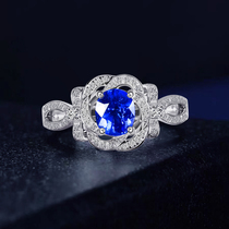 Yilu Rose Queen Natural Cornflower Blue Sapphire Ring Womens 18K Gold Diamond Classic Colorful Treasure in Stock