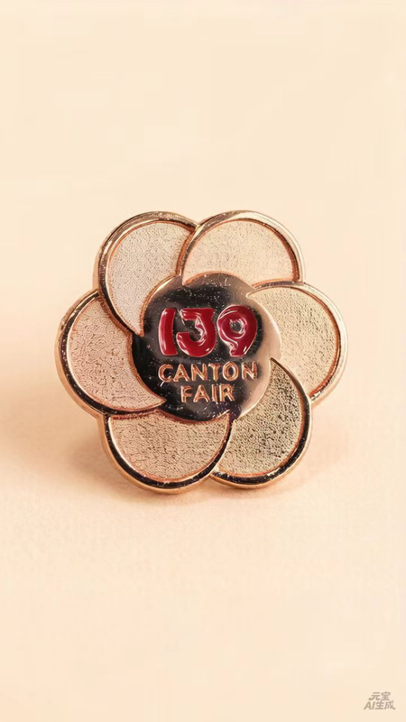 The 139Th Canton Fair Commemorative Badge, Brand New and Unopened with Packaging, Official Genuine Product, Free Shipping for Two Pieces
