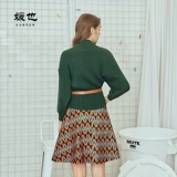 Ретро демисезонная юбка, французский ретро стиль, А-силуэт