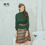 Ретро демисезонная юбка, французский ретро стиль, А-силуэт