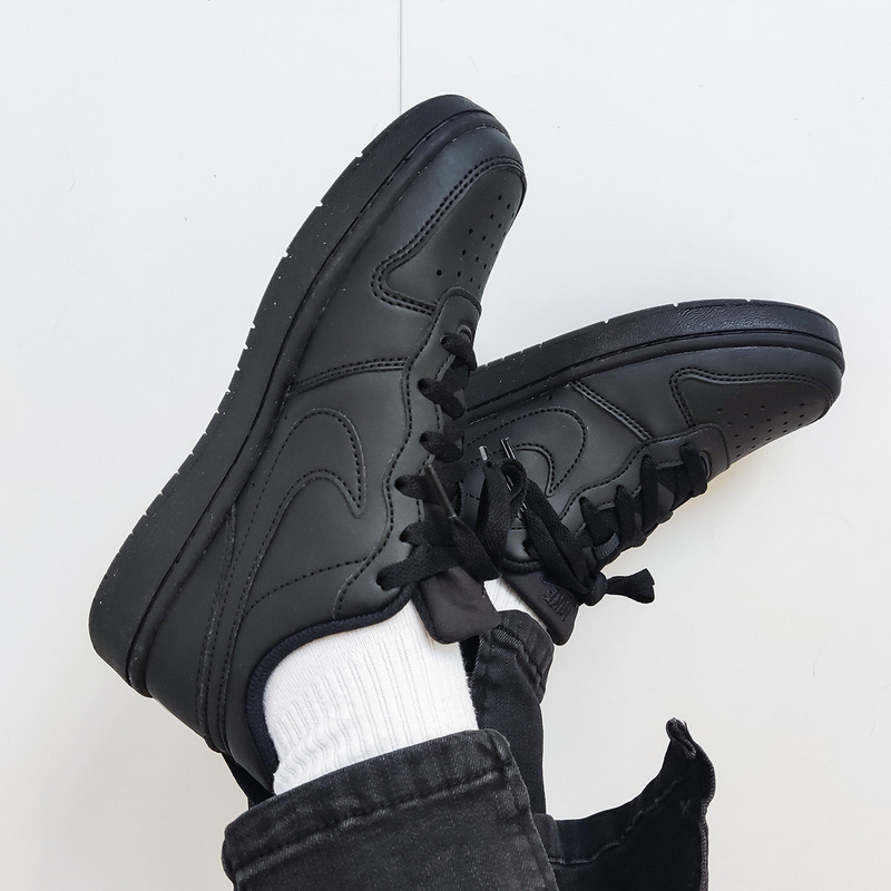 Nike Court Borough Gs Black Warrior Classic Big Kids Pure Black Casual Sneakers Dv5456-002