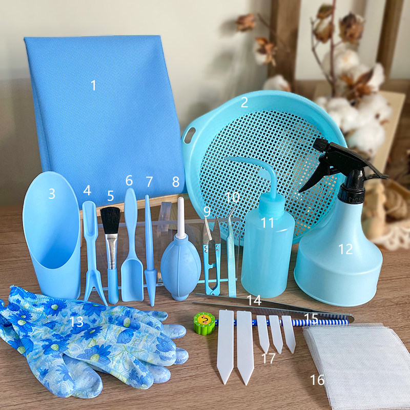 Succulent planting tool set novice 5-piece set household combination drip kettle air blowing shovel bucket shovel plastic