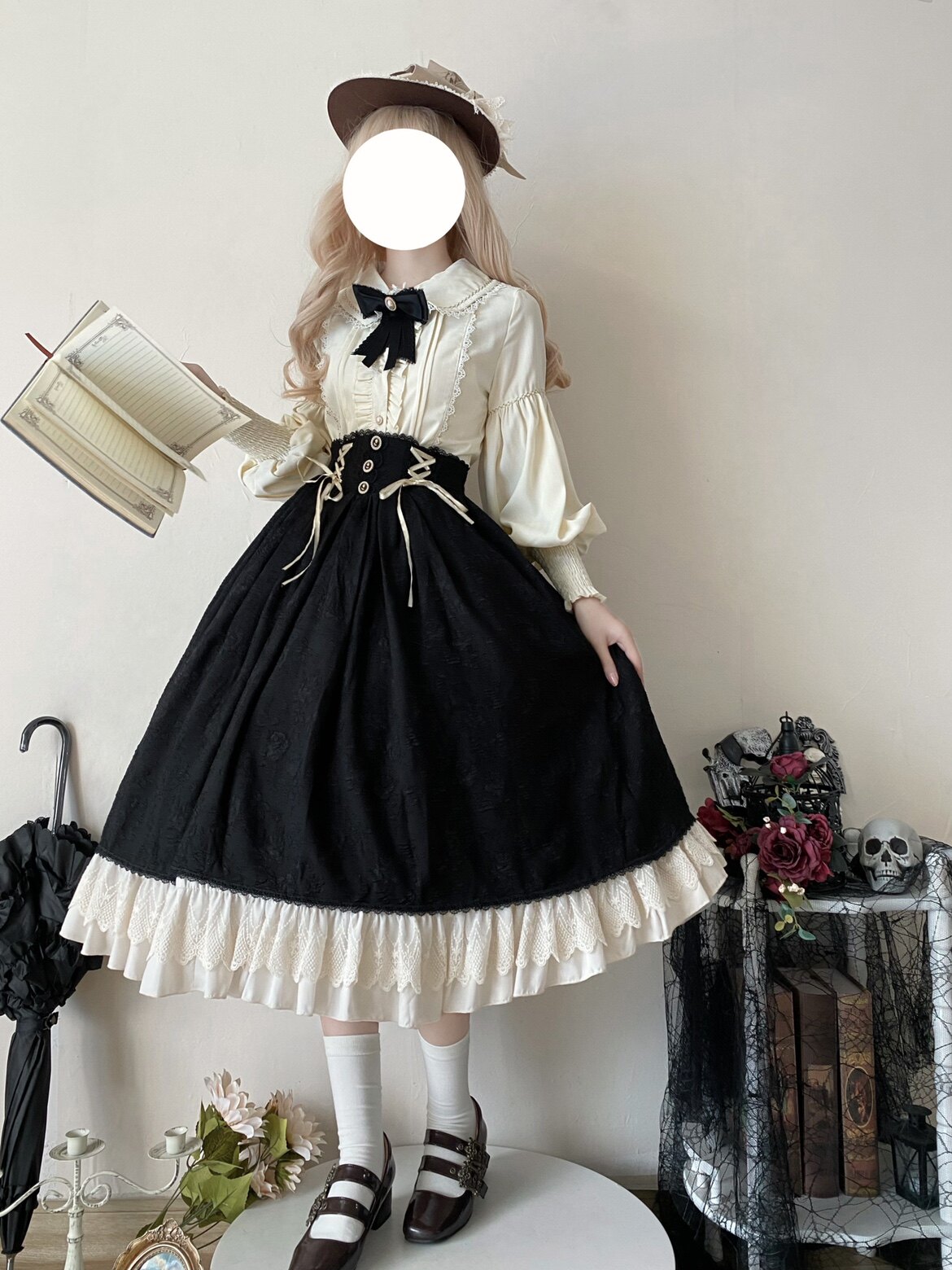 【 Heart of Rose 】 Original lolita dress and skirt cla series, retro and elegant high-waisted Lolita sk