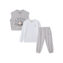 TeenieWeenie Kids Bear Childrens Clothing 24 Autumn New Boys Fashion Vest T-shirt and Pants Three-piece Set