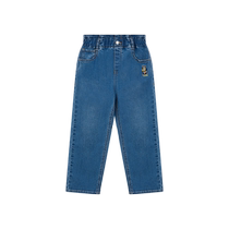 TeenieWeenie Kids Bear Childrens Wear 24 Spring and Autumn New Girls Simple Casual Elastic Waist Jeans