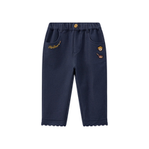 TeenieWeenie Kids 24 autumn new baby girl fashion casual embroidered denim trousers