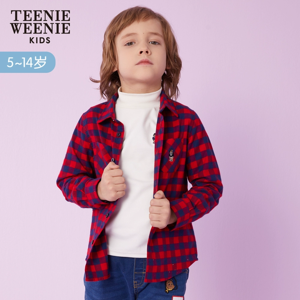 TeenieWeenie Kids Bear Kids Boy Kẻ sọc Áo sơ mi dài tay trẻ em 2020 Mùa xuân mới - Áo sơ mi