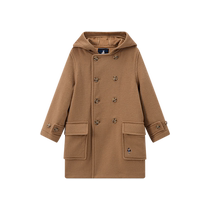 TeenieWeenie Kids 24 winter new boys and girls double-breasted hooded woolen jacket