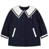 Teenie Weenie Kids Kids dress girls baby in spring 2022 sweet naval lead coat
