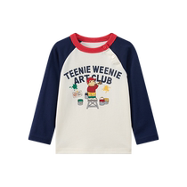 TeenieWeenie Kids Bear childrens clothing 25 years new mens and womens shoulder open button pullover long-sleeved cotton T-shirt