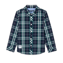 (Off-season) TeenieWeenie Kids bear childrens clothing boys 23 autumn and winter lapel plaid long-sleeved shirt