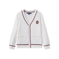 TeenieWeenie Kids 24 autumn new boys casual college style V-neck knitted cardigan